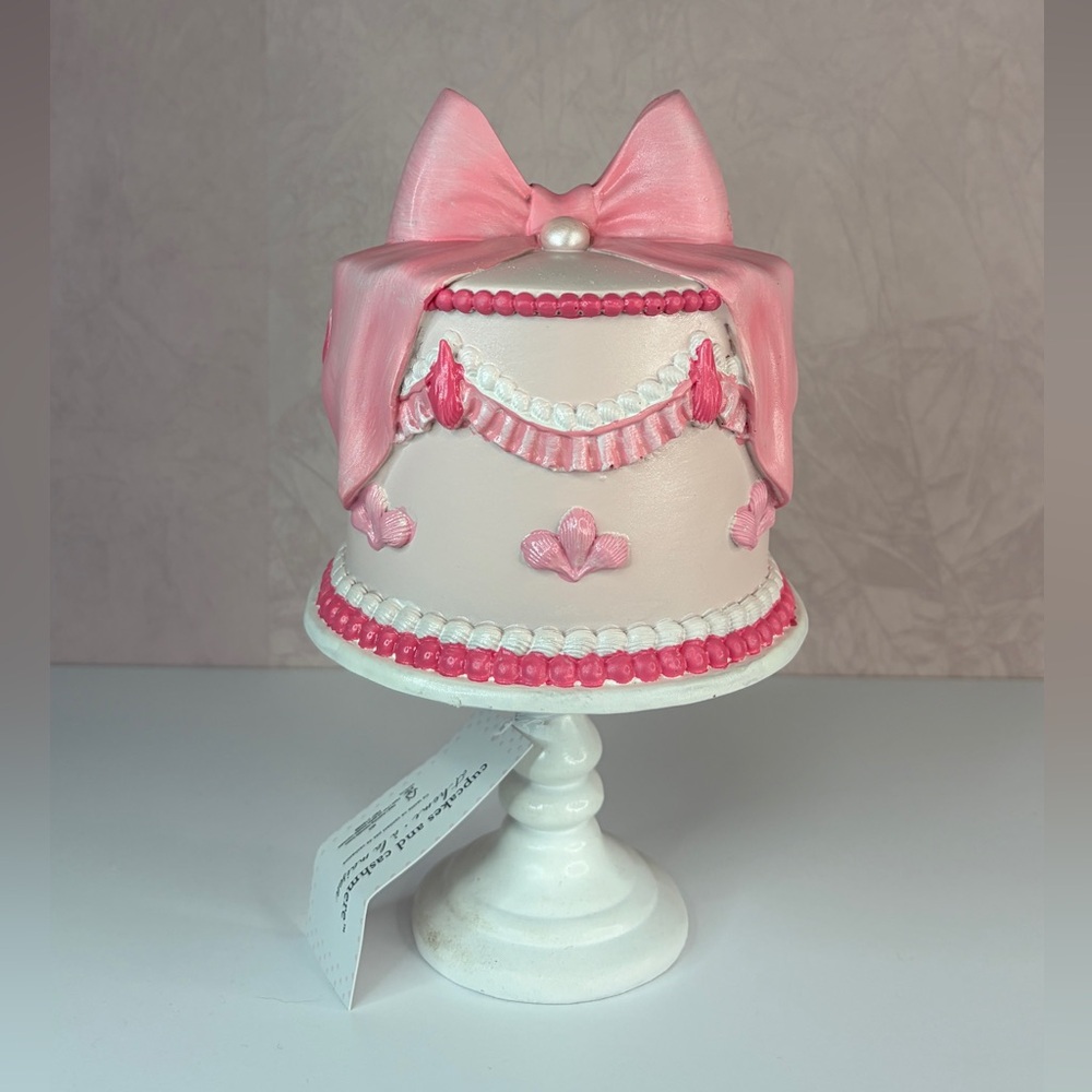 Cupcakes and Cashmere Pink and White Decorative Cake with Bow - Picture 2 of 14